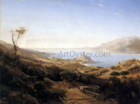  Johann Hermann Carmiencke View of Castello Malcesine, Lake Garda, Italy - Canvas Art Print
