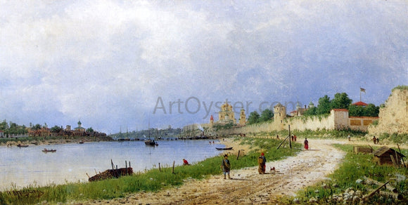  Piotr Petrovitsch Veretschchagin View of Pskov along the River Velikaja - Canvas Art Print