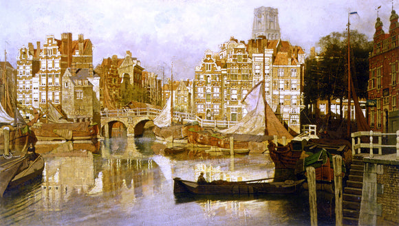  Johannes Karel Klinkenberg A View of the Blaak Rotterdam - Canvas Art Print