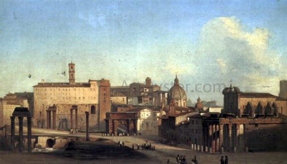  Ippolito Caffi A View Of The Forum - Canvas Art Print