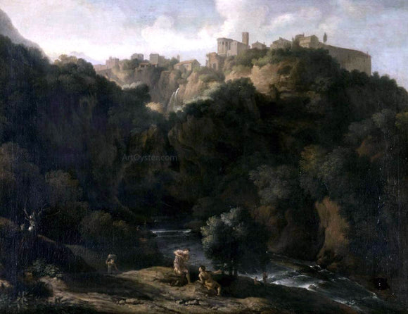  Gaspard Dughet A View of Tivoli, with the Teverone Flowing Beneath - Canvas Art Print