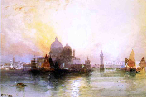  Thomas Moran A View of Venice - Canvas Art Print