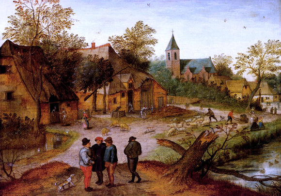  The Younger Pieter Brueghel A Village Landscape With Farmers - Canvas Art Print