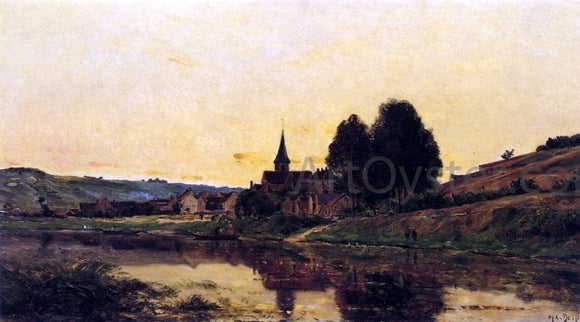  Hippolyte Camille Delpy A Village near Bonnieres - Canvas Art Print