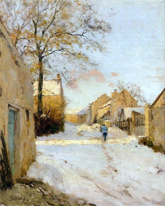  Alfred Sisley A Village Street in Winter - Canvas Art Print