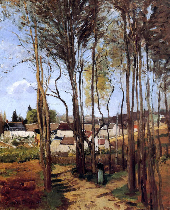  Camille Pissarro A Village Through the Trees - Canvas Art Print
