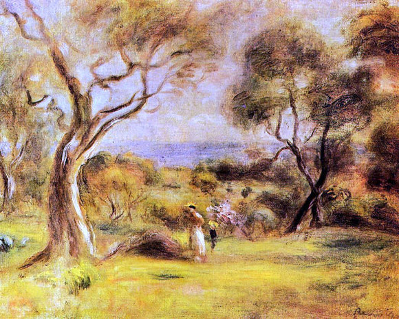  Pierre Auguste Renoir Walk by the Sea - Canvas Art Print