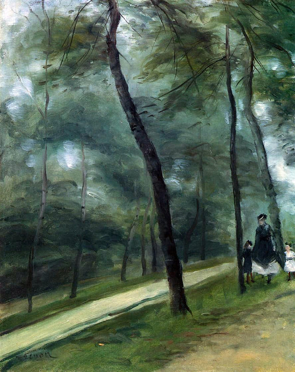  Pierre Auguste Renoir A Walk in the Woods (also known as Madame Lecoeur and Her Children) - Canvas Art Print
