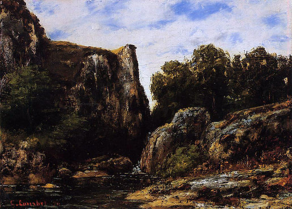  Gustave Courbet A Waterfall in the Jura - Canvas Art Print