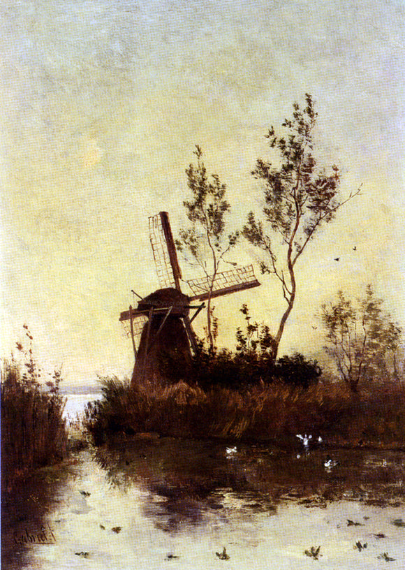  Paul Constantine Gabriel Windmill At Dusk - Canvas Art Print