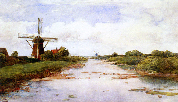  Paul Constantine Gabriel A Windmill Near Abcoude - Canvas Art Print