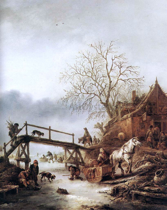  Isaac Van Ostade A Winter Scene - Canvas Art Print
