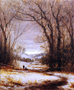  Sanford Robinson Gifford A Winter Walk - Canvas Art Print