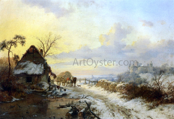  Frederk M Kruseman A Winter's Day - Canvas Art Print