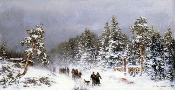 Hjalmar Munsterhjelm A Wintery Walk - Canvas Art Print