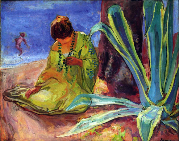  Henri Lebasque A Woman at Saint Maxime - Canvas Art Print