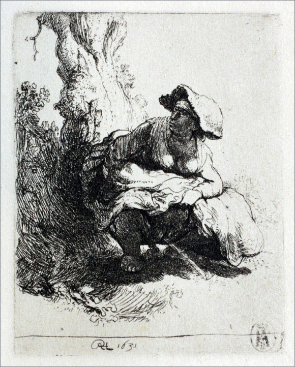  Rembrandt Van Rijn Woman Beneath a Tree - Canvas Art Print