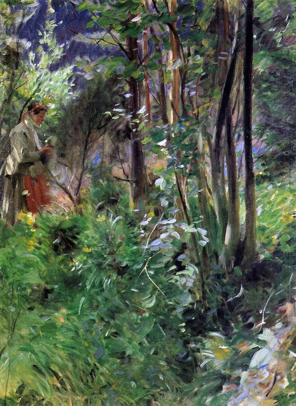  Anders Zorn A Woman in a Forest - Canvas Art Print