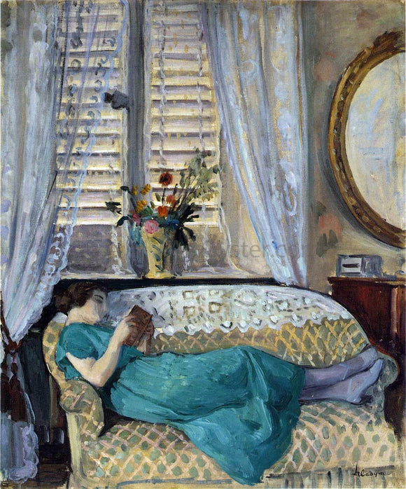  Henri Lebasque A Woman Reading - Canvas Art Print
