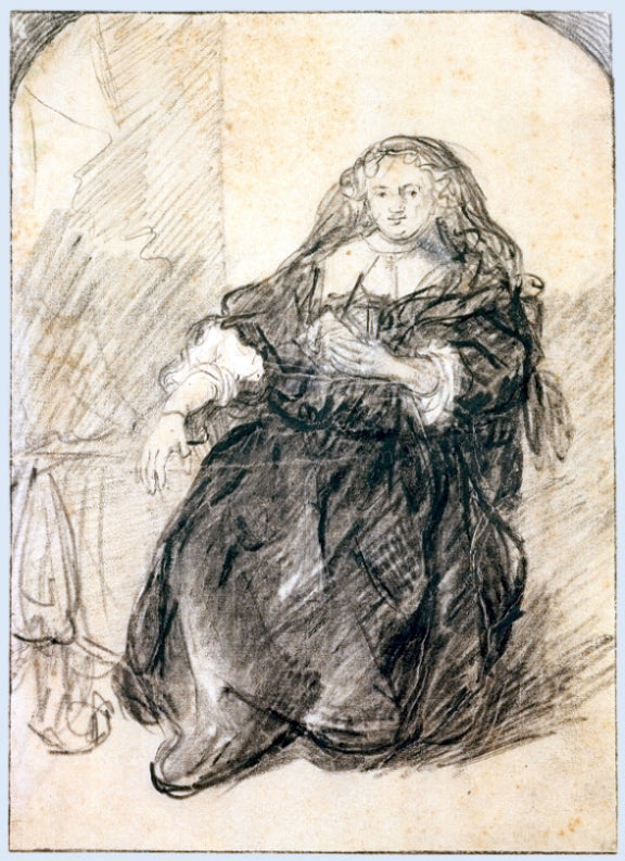  Rembrandt Van Rijn Woman Seated in an Armchair with a Letter in her Left Hand - Canvas Art Print