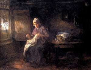  Jozef Israels Woman Sewing - Canvas Art Print