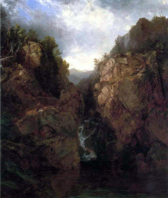  John Frederick Kensett Woodland Waterfall - Canvas Art Print