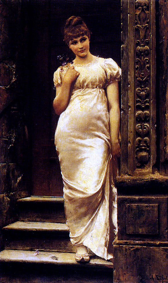  Alfred Seifert A Young Beauty In A Doorway - Canvas Art Print