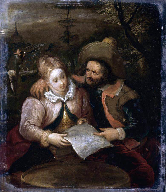  III Frans Francken A Young Lady and a Cavalier Holding a Letter - Canvas Art Print