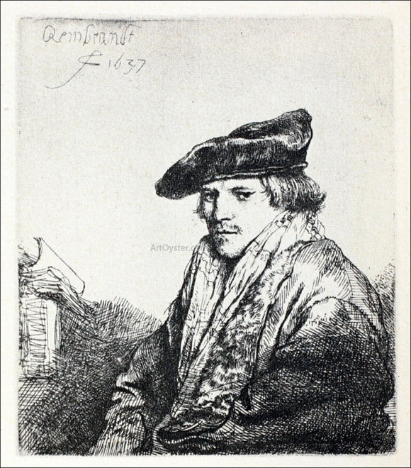  Rembrandt Van Rijn Young Man Seated, Turned to the Left - Canvas Art Print