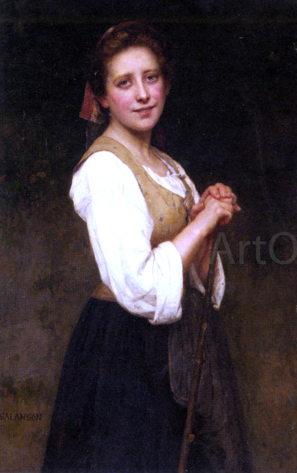  Eugenie Marie Salanson A Young Shepherdess - Canvas Art Print