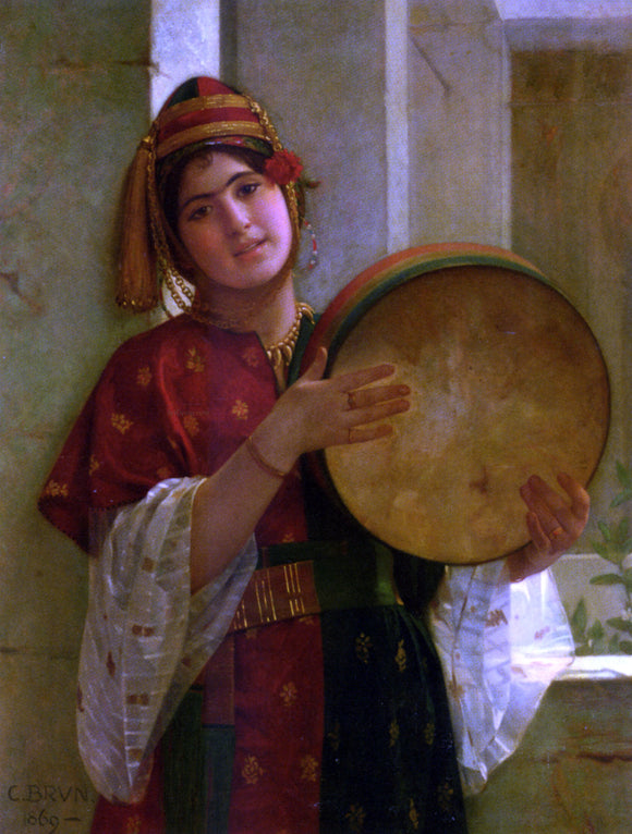  Christen Brun A Young Turkish Woman - Canvas Art Print