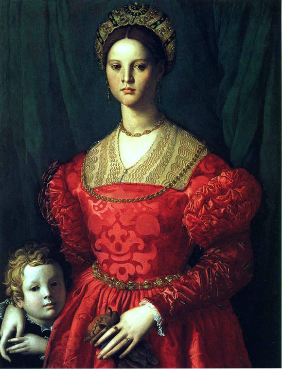  Agnolo Bronzino A Young Woman and her Little Boy - Canvas Art Print