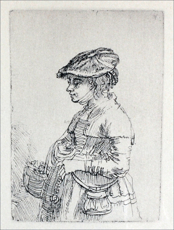  Rembrandt Van Rijn Young Woman with a Basket - Canvas Art Print