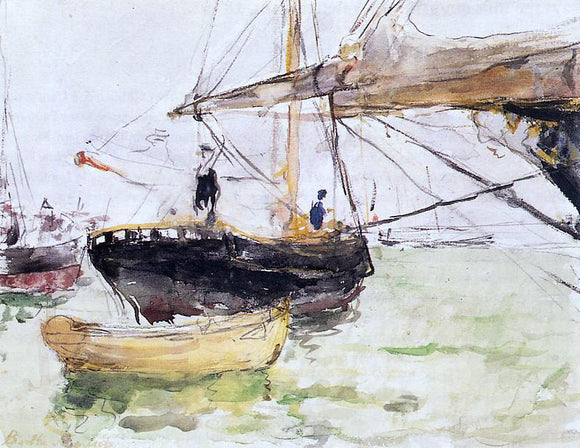  Berthe Morisot Aboard a Yacht - Canvas Art Print