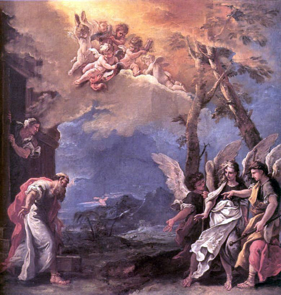  Sebastiano Ricci Abraham and Angels - Canvas Art Print
