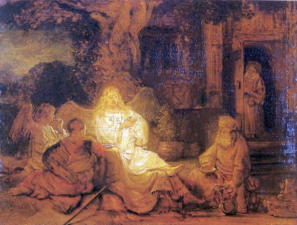  Rembrandt Van Rijn Abraham and the Angels - Canvas Art Print