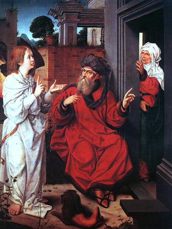  Jan Provost Abraham, Sarah, and the Angel - Canvas Art Print
