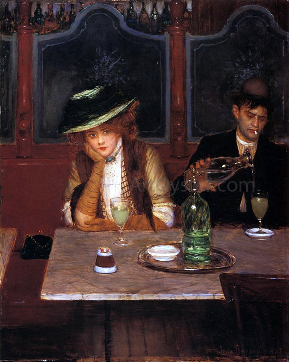  Jean-Georges Beraud Absinthe Drinkers - Canvas Art Print