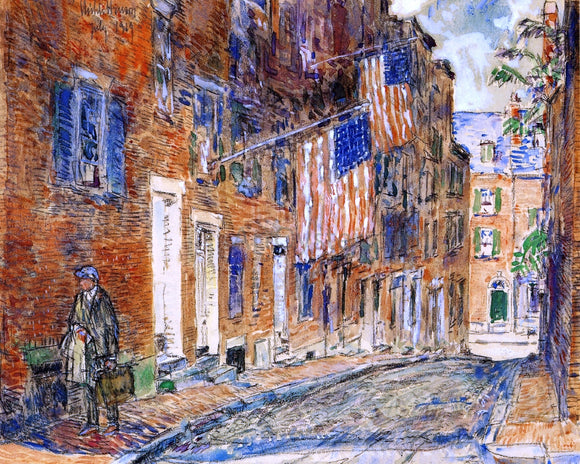  Frederick Childe Hassam Acorn Street, Boston - Canvas Art Print