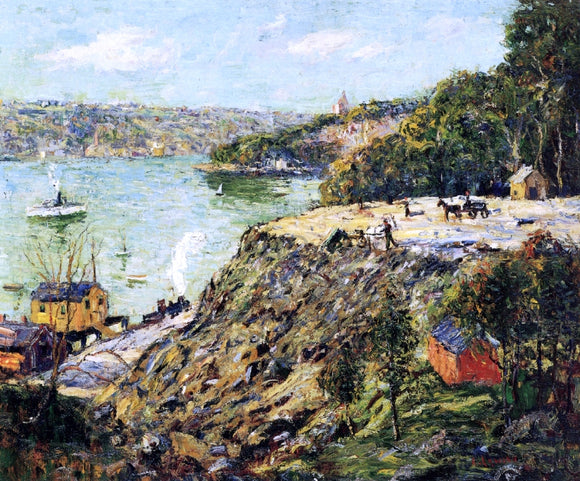  Ernest Lawson Across the River, New York - Canvas Art Print