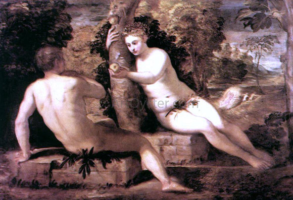  Jacopo Robusti Tintoretto Adam and Eve - Canvas Art Print