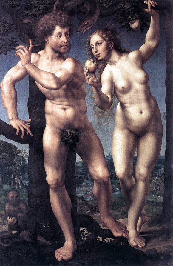  Jan Gossaert (Mabuse) Adam and Eve - Canvas Art Print