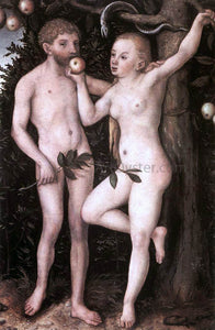  The Elder Lucas Cranach Adam and Eve - Canvas Art Print