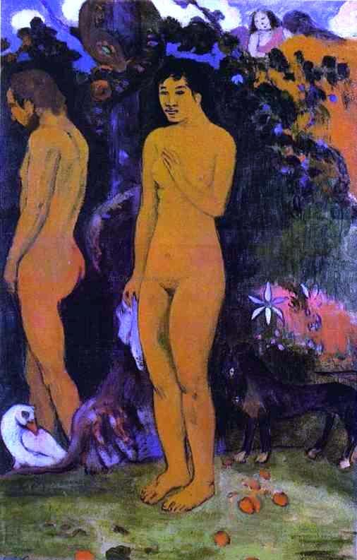  Jules Trayer Adam and Eve - Canvas Art Print