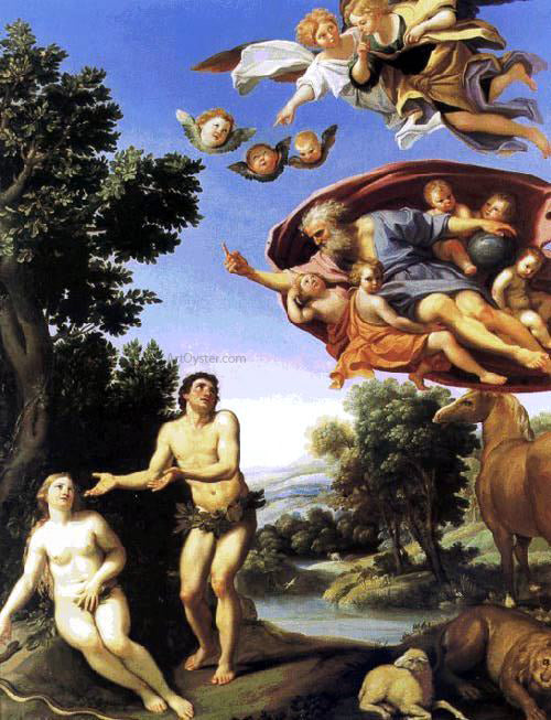 Domenichino Adam and Eve - Canvas Art Print