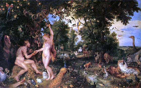  Peter Paul Rubens Adam and Eve in Worthy Paradise - Canvas Art Print