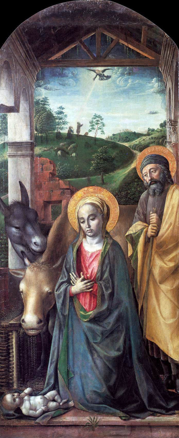  Vincenzo Foppa Adoration of the Christ Child - Canvas Art Print