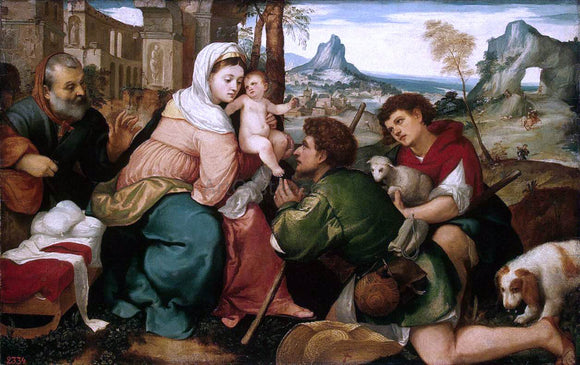  Bonifazio Veronese Adoration of the Shepherds - Canvas Art Print