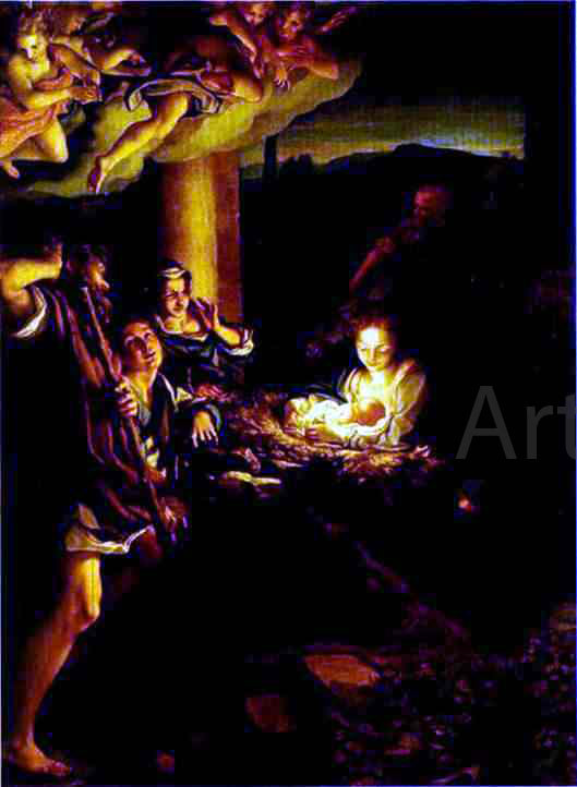  Correggio Adoration of the Shepherds (The Holy Night) - Canvas Art Print