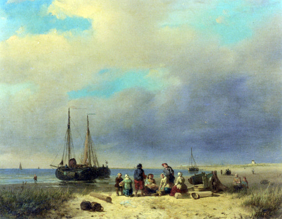  Jacobus Adrianus Vrolijk After the Catch - Canvas Art Print